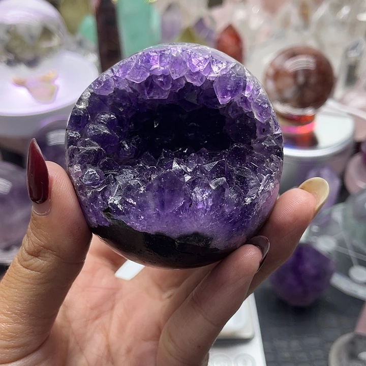 m***n未镶嵌珠宝半成品水晶80开口笑紫水晶