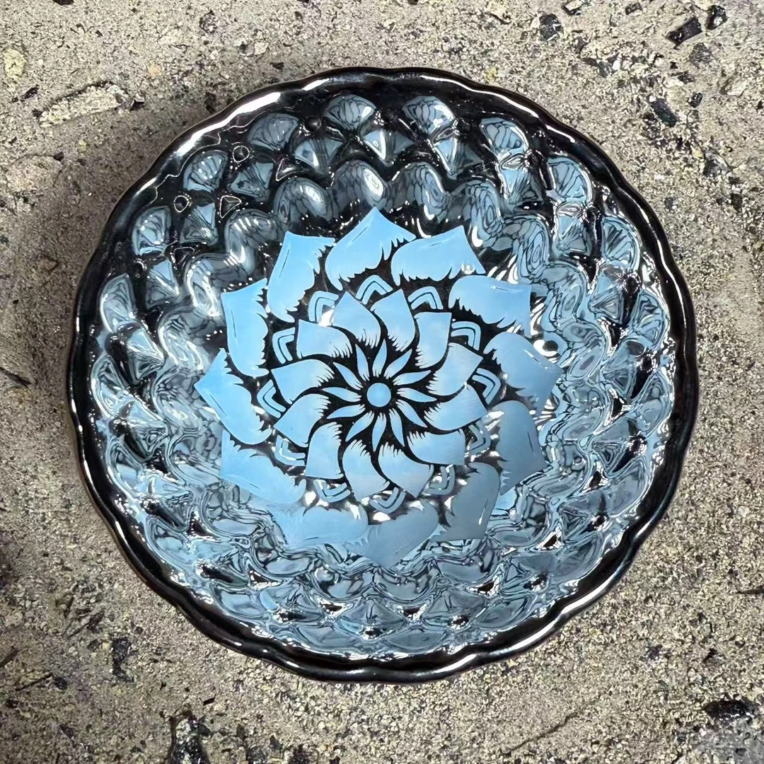 建窑建盏 冰清玉洁蓝莲花