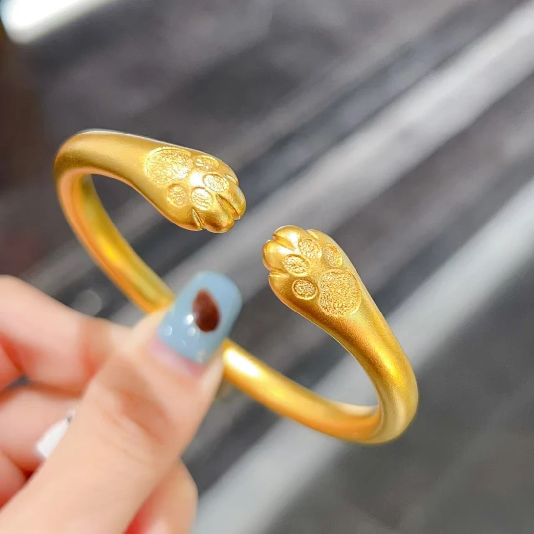 【新美源】足金999 古法工艺 猫爪手镯