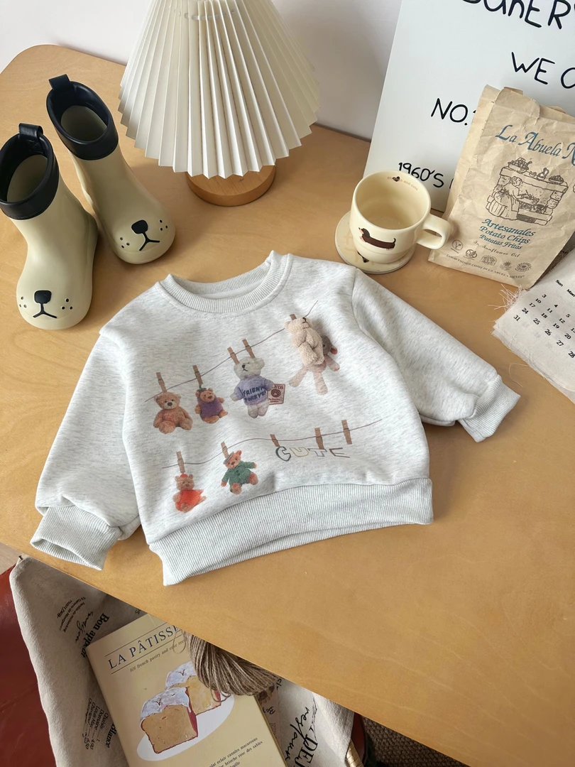 【断码清仓】QY256332橘止皮25秋冬新品男小童一体奥利绒套头卫衣