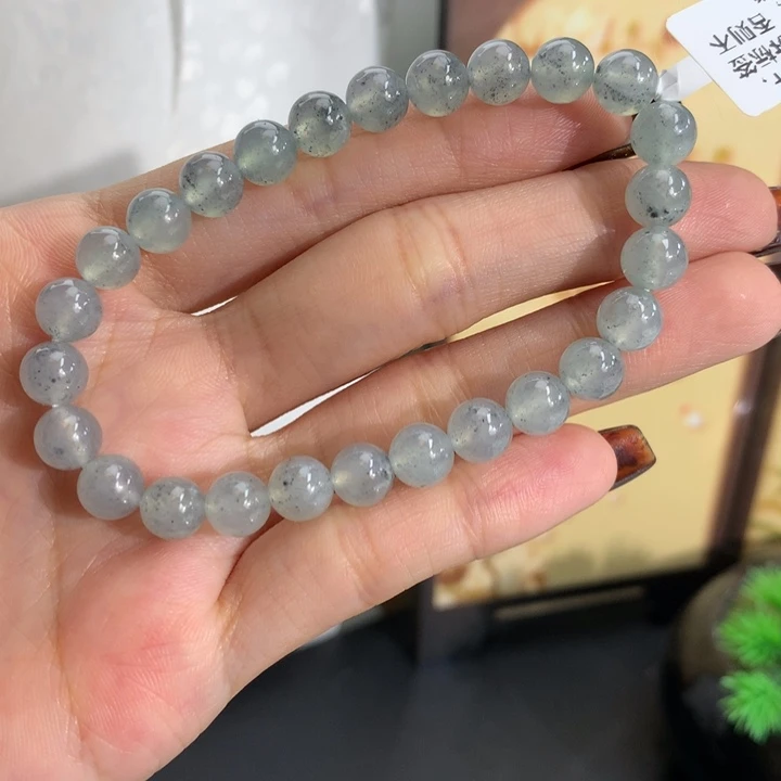 翡翠未镶嵌手串卡7冰胶乌鸡手串