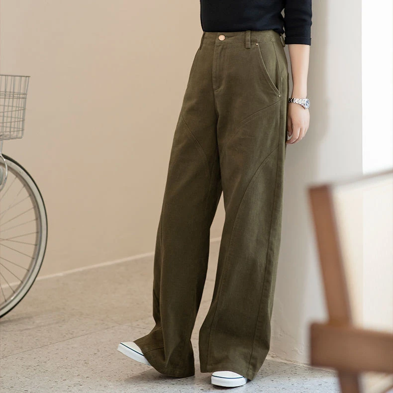 高腰牛仔裤女款女2025秋季新款休闲直筒显瘦百搭阔腿拖地裤工装裤