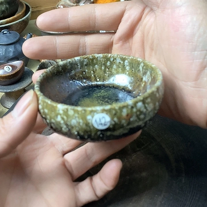 杯手工粗陶、柴烧茶器