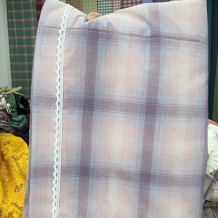 棉花边枕套，梦幻大格