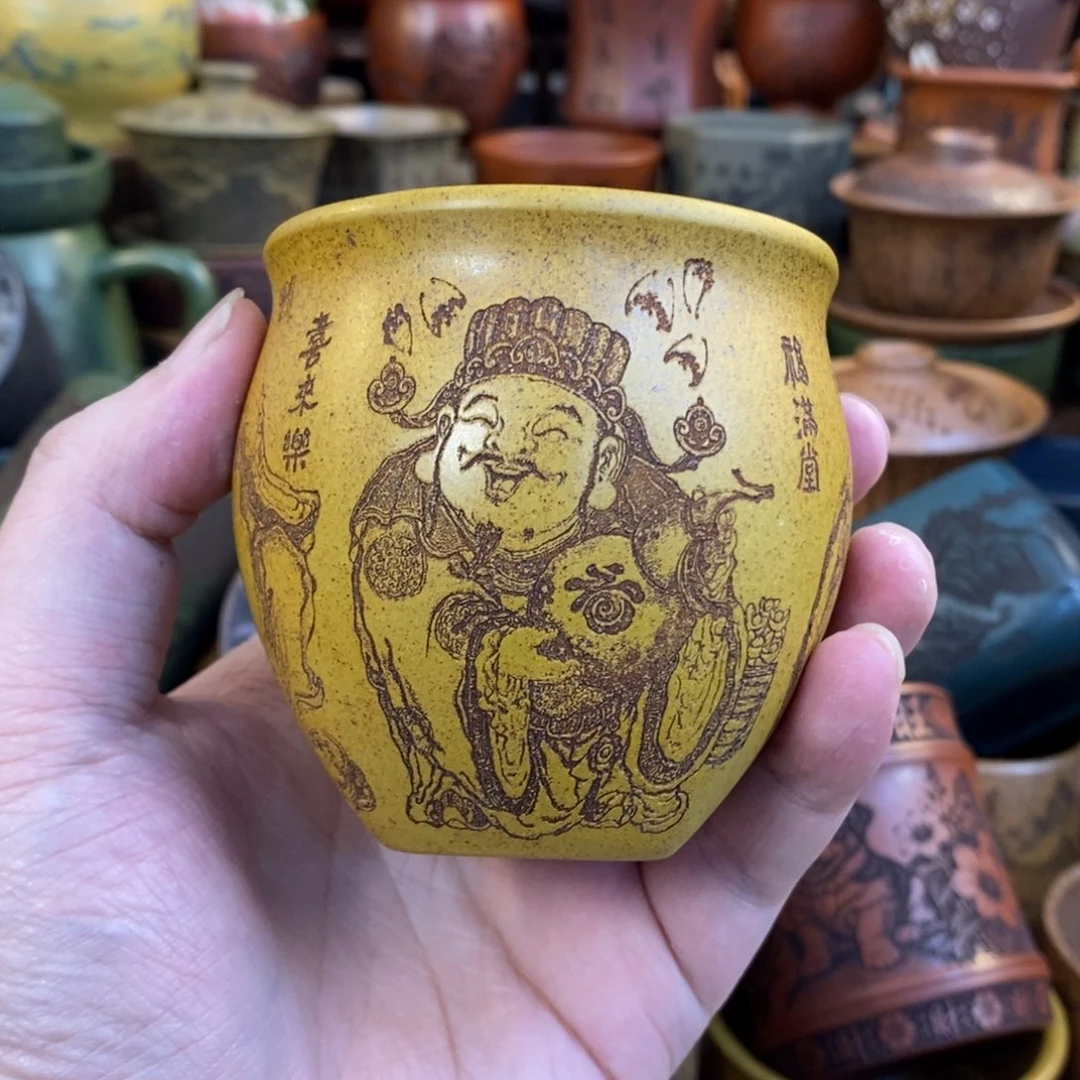 紫砂杯子宜兴全手工紫砂杯