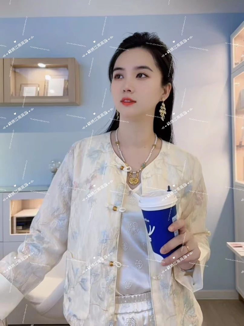 新中式国风刺绣防晒外套女2025春夏新款百搭圆领薄款蕾丝开衫上衣