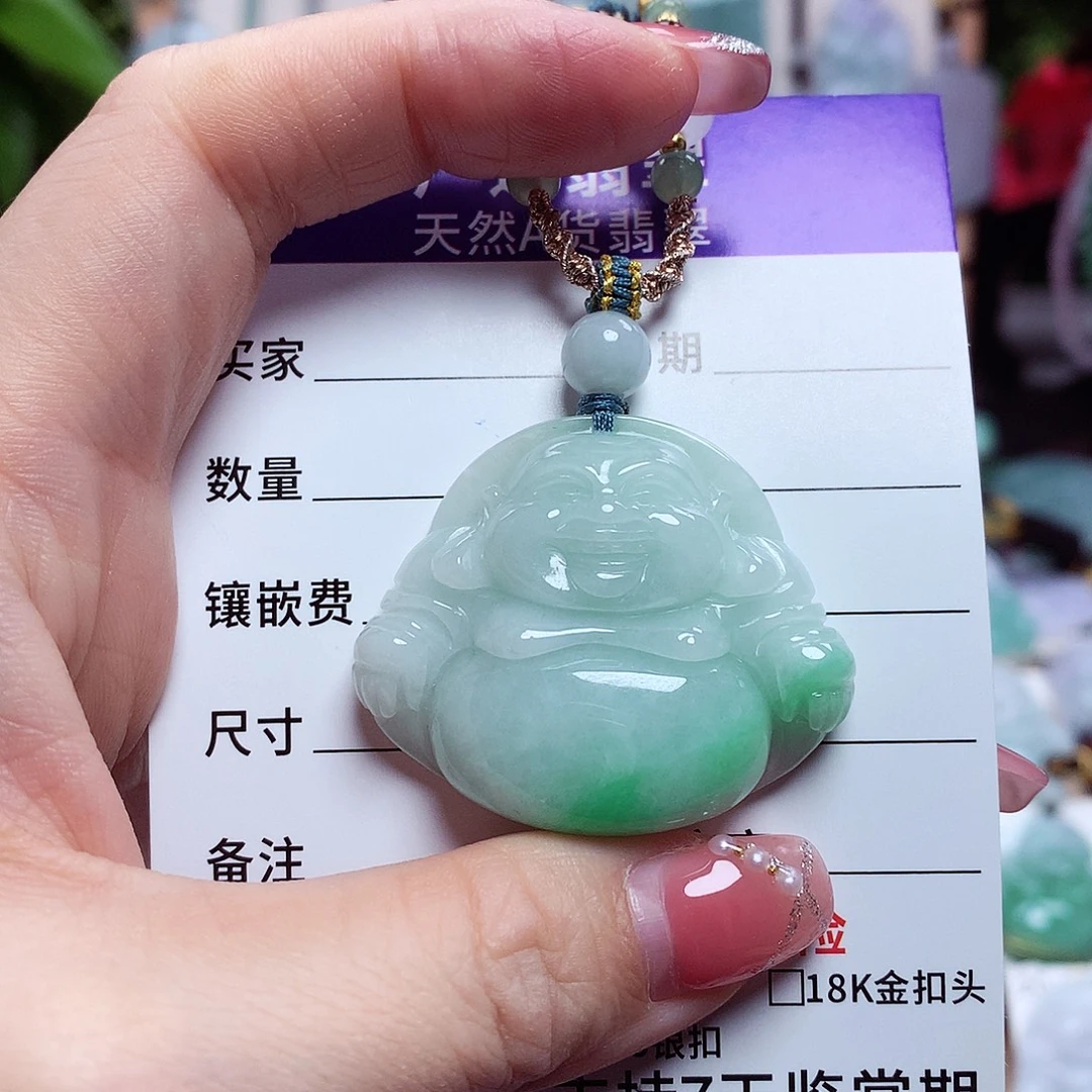 翡翠未镶嵌颈饰佛公01