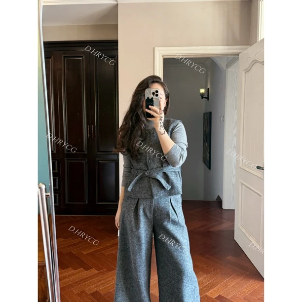 D.HRYCG【段段】羊毛马甲➕裤子通勤品质套装