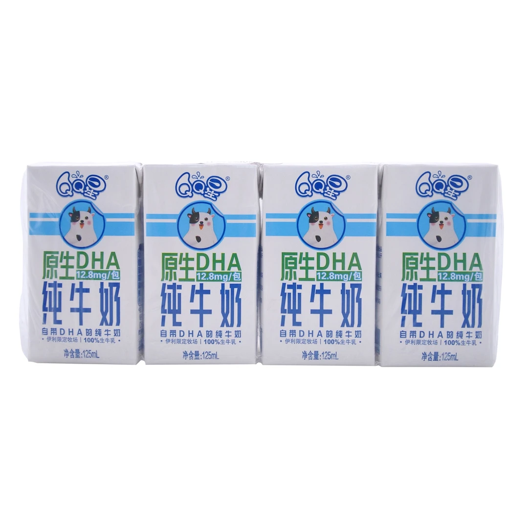 QQ星原生DHA纯牛奶500ml(125ml*4盒)*6