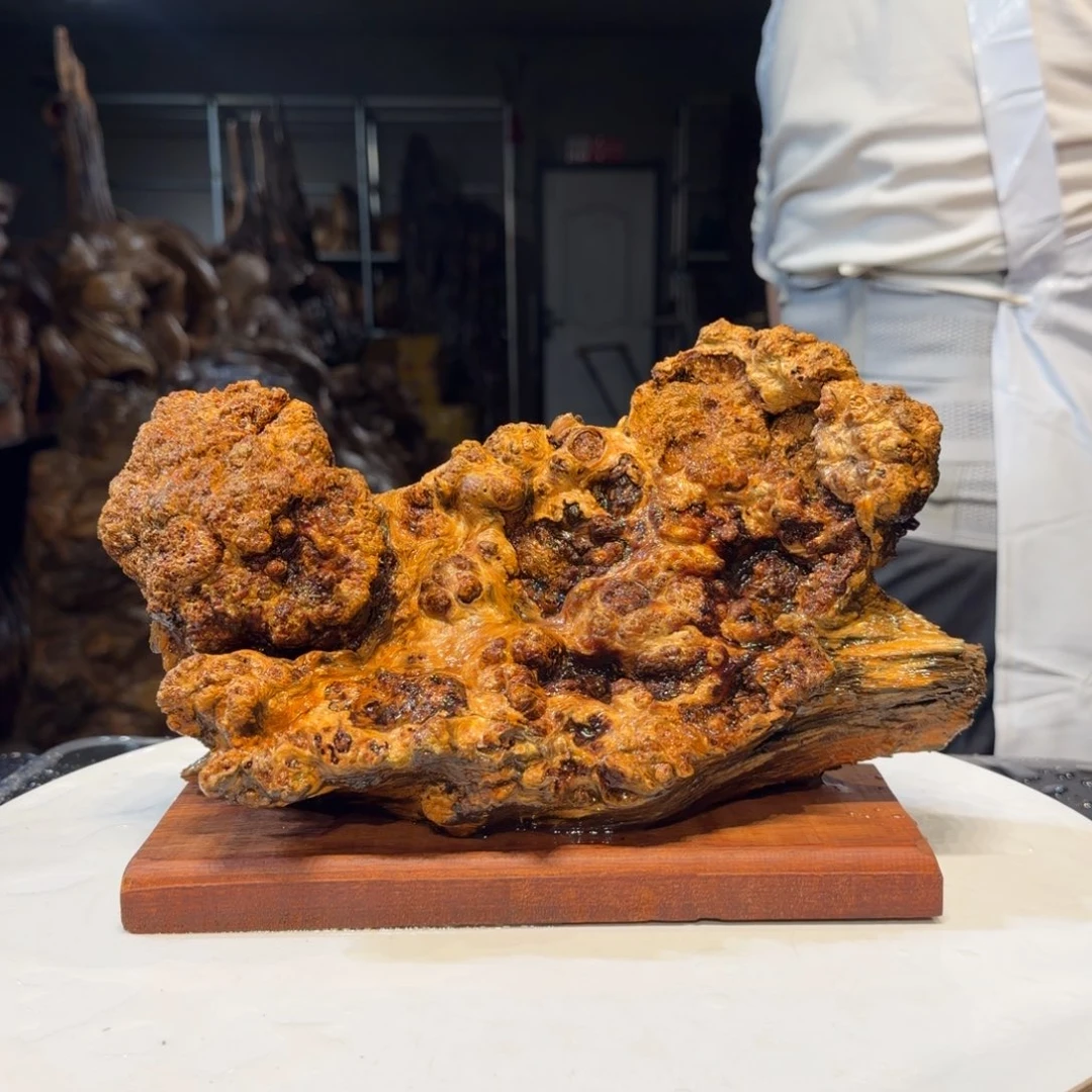 @***@木王一刀琥珀木摆件50