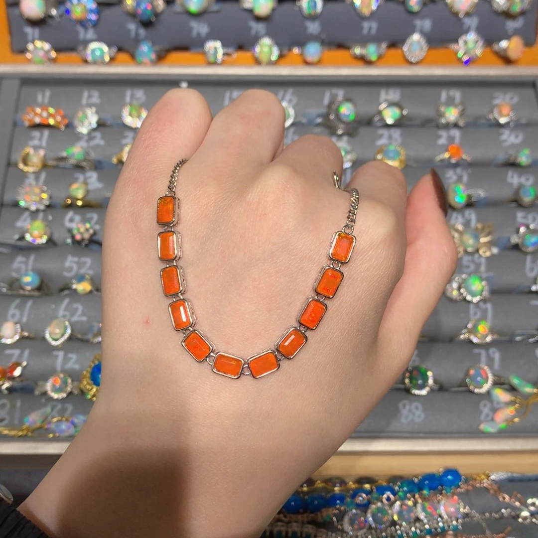 银S925镶嵌欧泊手链t