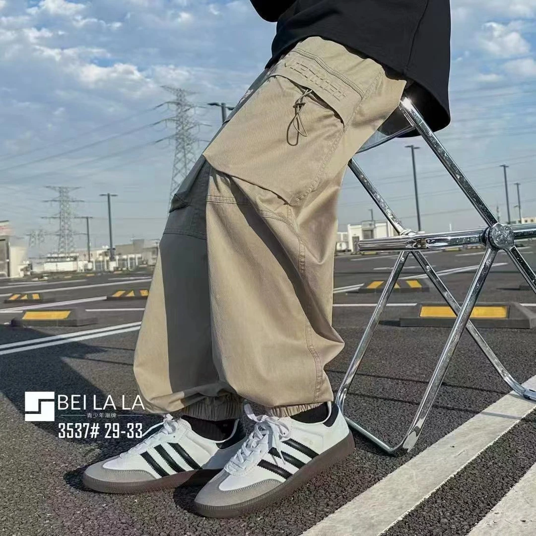 【3537-卡其色】青少年休闲工装裤