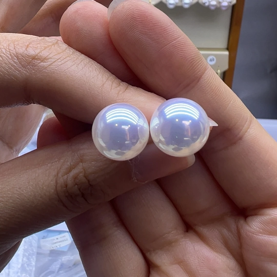 淡水珍珠耳饰银S925镶嵌