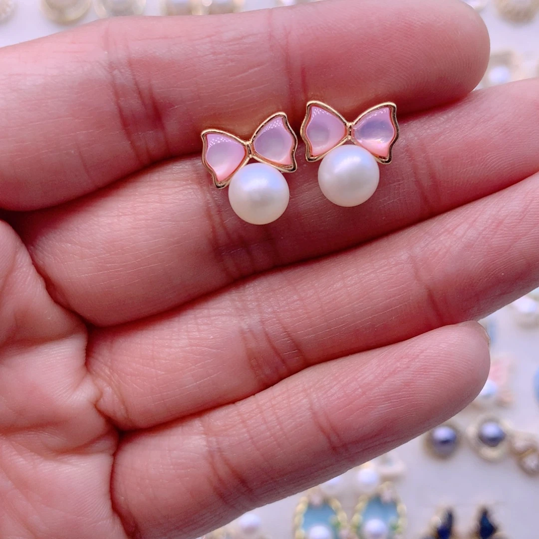 耳饰合金淡水珍珠