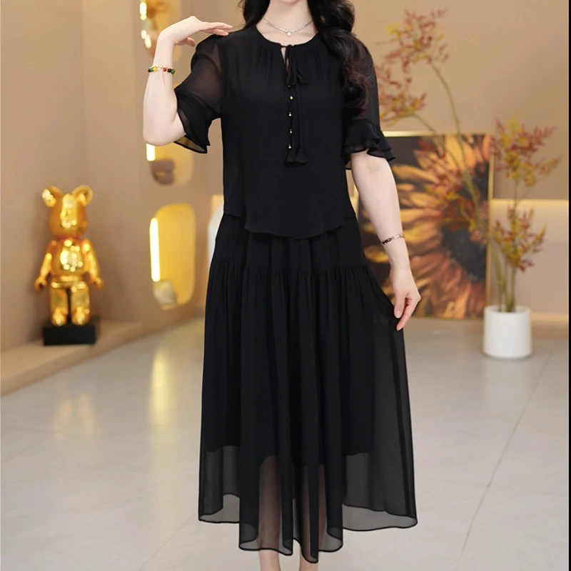 夏季新款百搭气质时尚中长款连衣裙【920#】