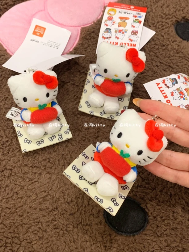可爱hellokitty抱苹果小鼻嘎挂件挂饰毛绒包包挂件挂饰