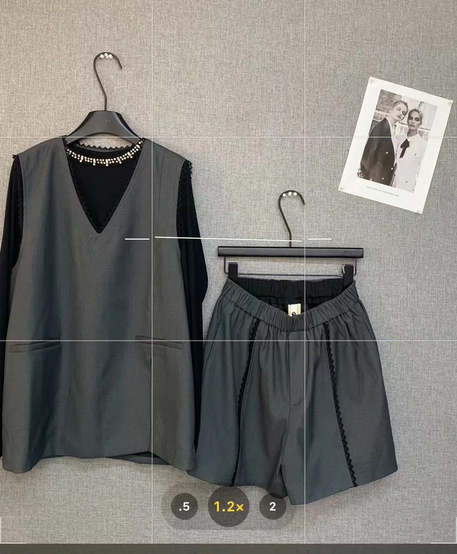 SU.KK立体裁剪西装蕾丝拼接套装显瘦气质