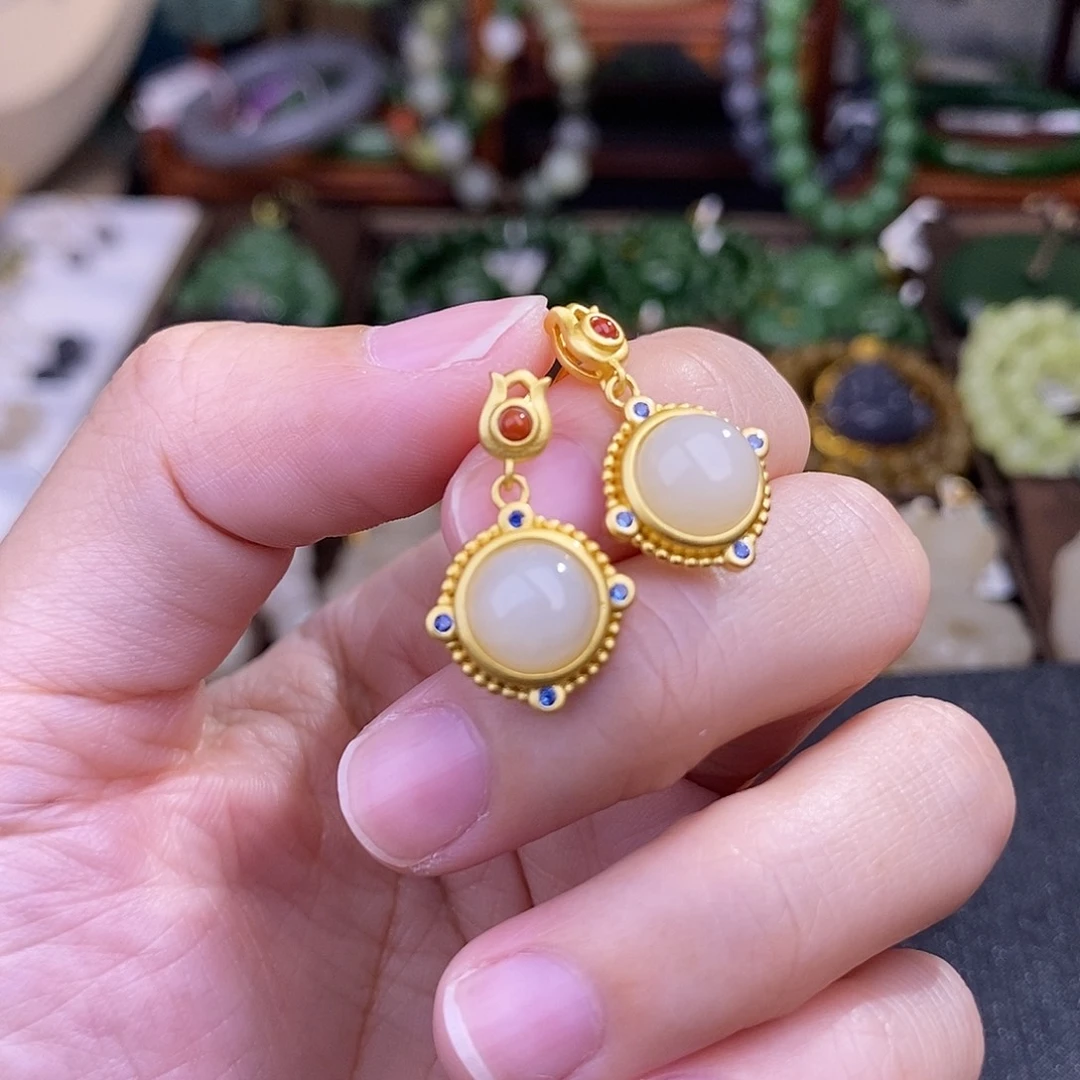 和田玉925.银耳饰清货价未镶嵌