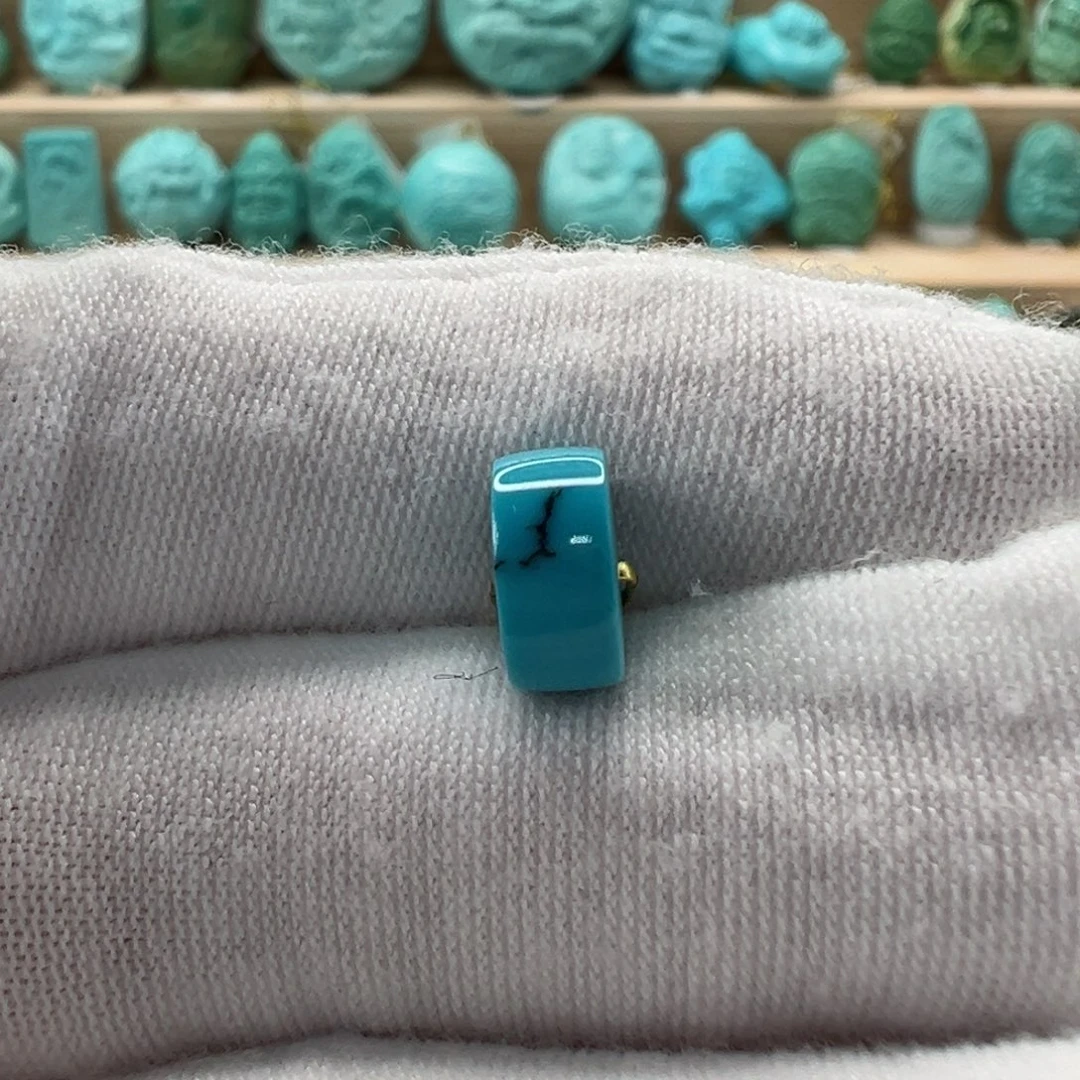 未镶嵌绿松石直切珠8.6x4.2mm豫*你