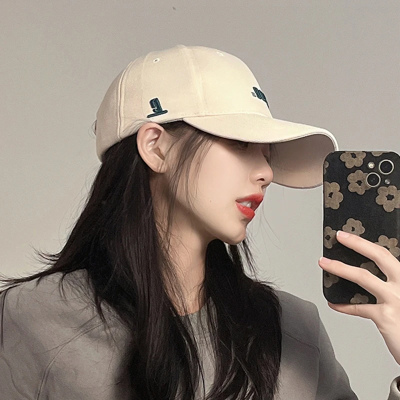 硬顶鸭舌帽女夏季字母帽棒球帽遮阳防晒韩版帽子男潮刺绣2024新款