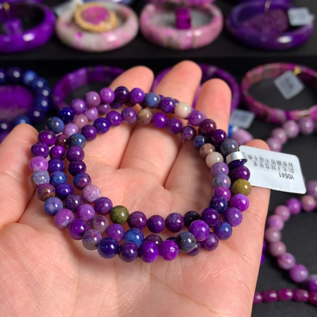 苏纪石（舒俱来）未镶嵌樱花幻彩多圈手链