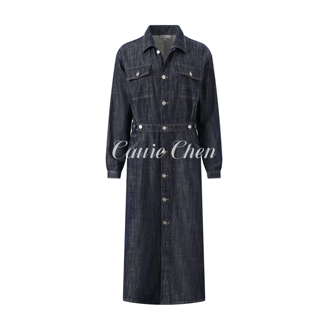 现货· 棉麻防掉色收腰牛仔连衣裙复古港风2025新款【Callie Chen】