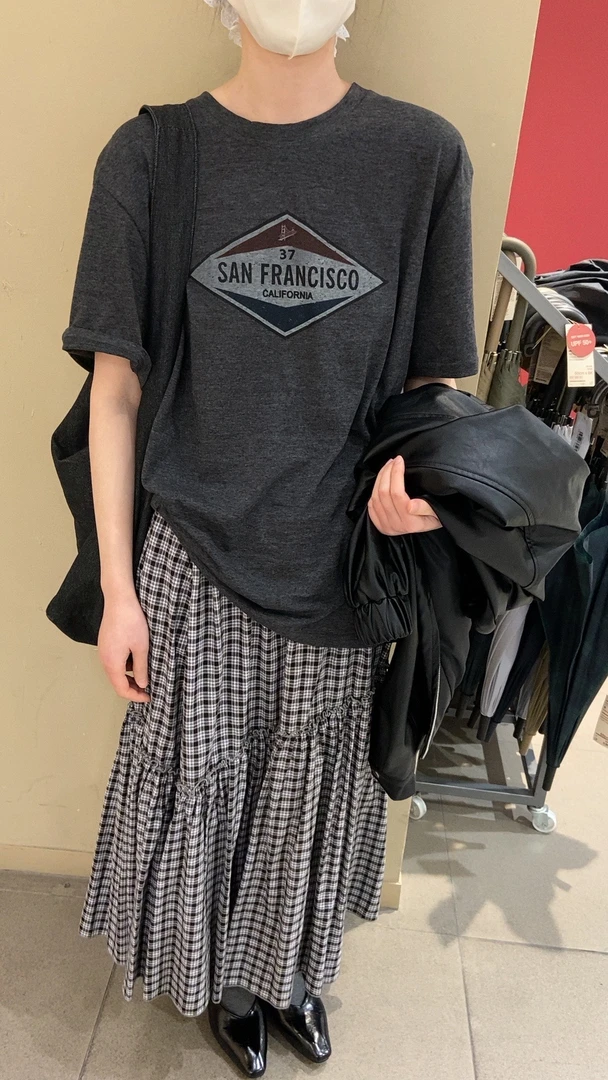 【韩系格子长半裙】欧尼家新款春季韩系格子长半裙