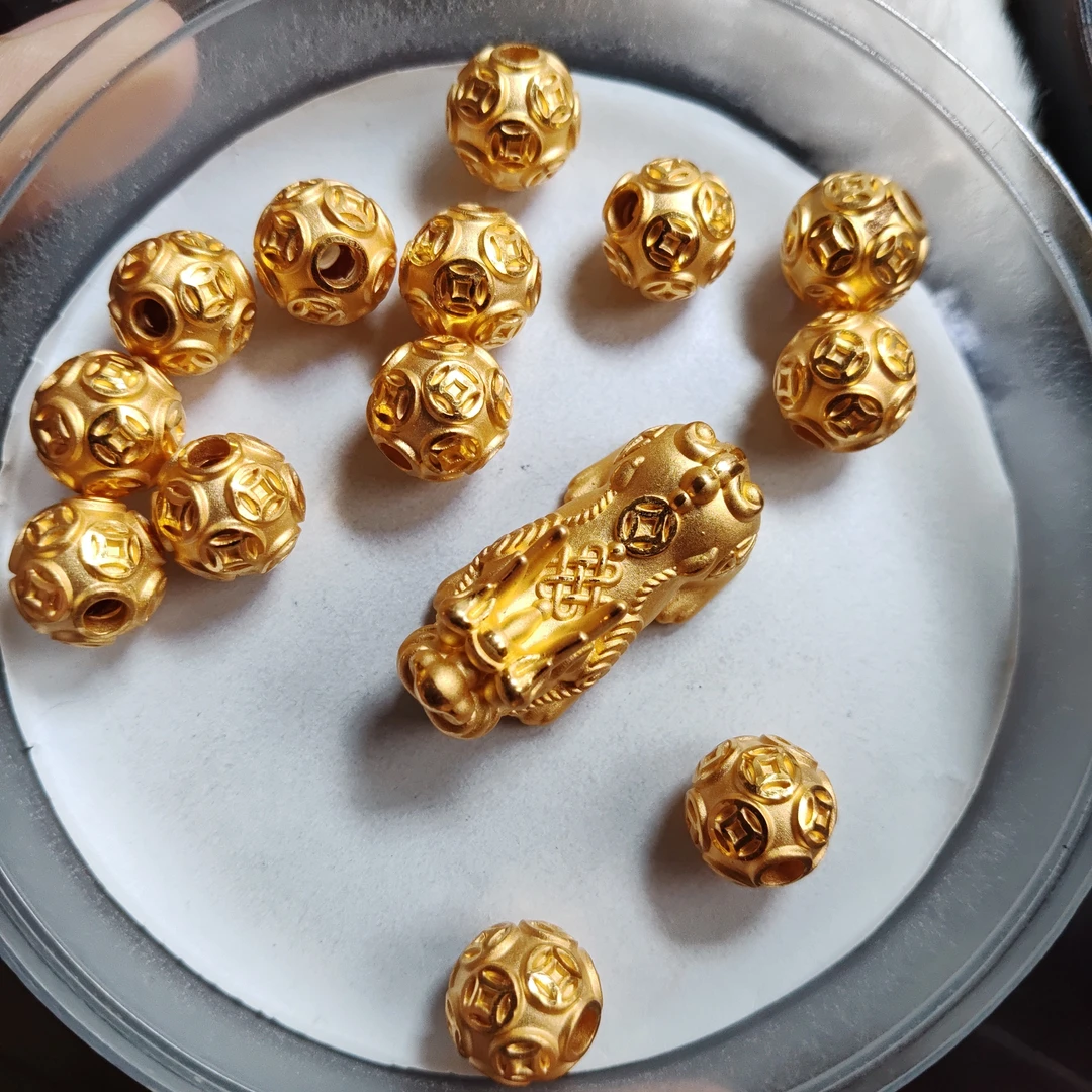 金元宝足金999貔貅珠子首饰