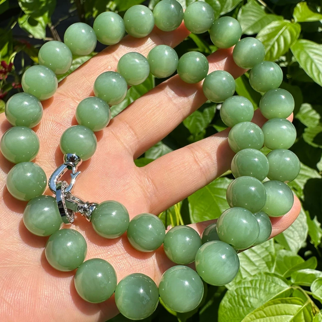 七号矿猫眼项链粉绿卡12(多样性发其一)