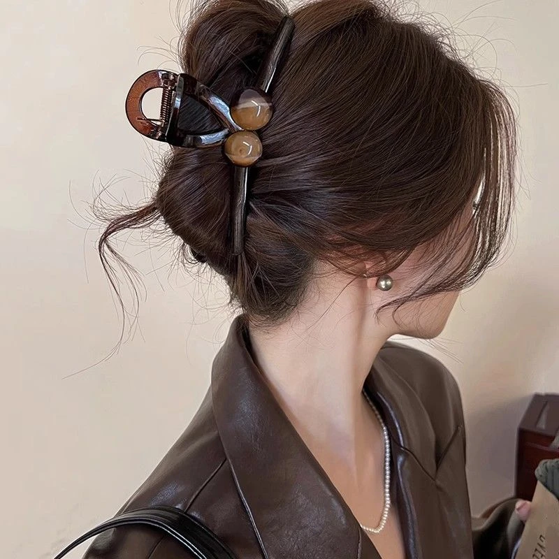 亚克力大号抓夹女新款高级感鲨鱼夹发夹后脑勺女款美拉德发抓春夏