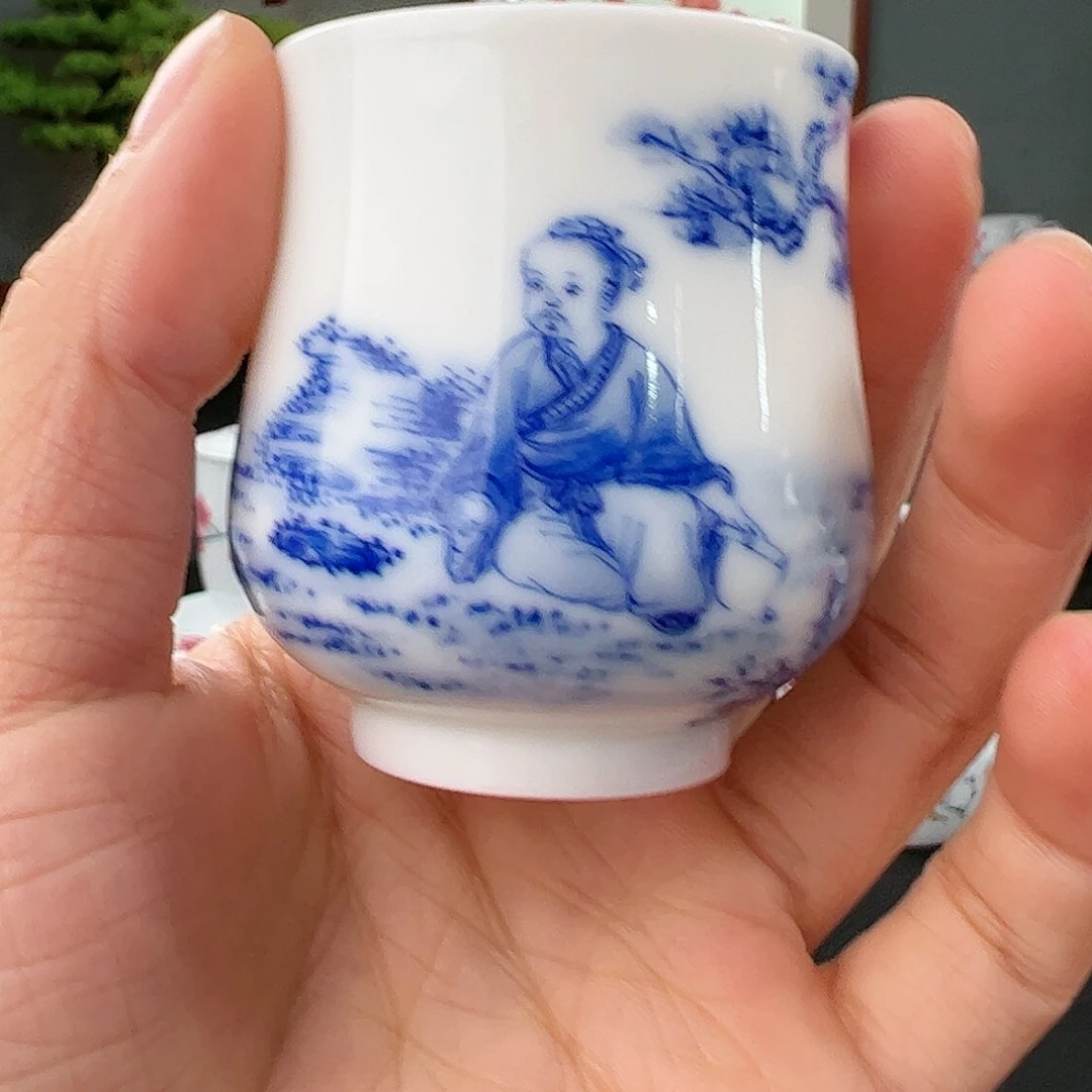 青花童子福筒杯一级品