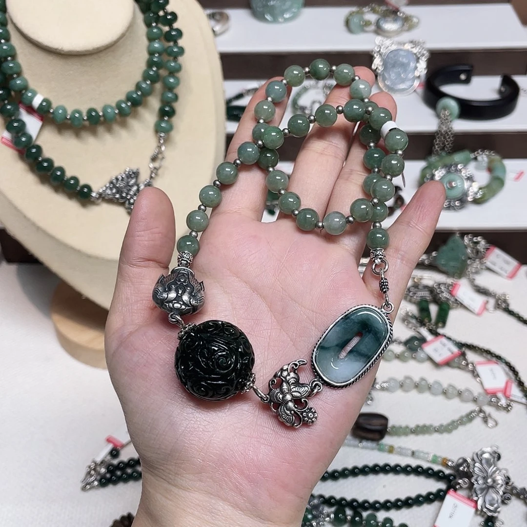 足银足银錾刻配饰锁骨链