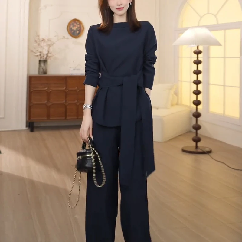 慵懒风时尚套装女2025早春穿搭气质高级宽松显瘦阔腿裤搭配一整套