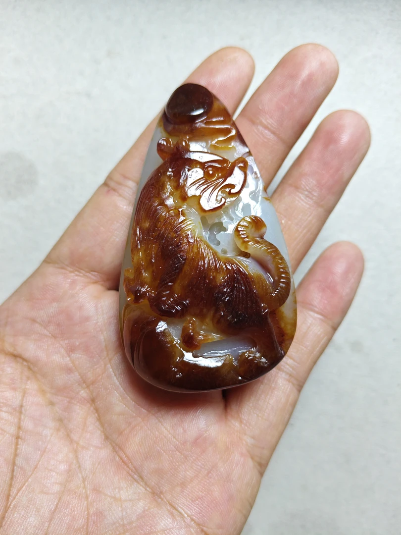 精工巧雕手工雕刻上山虎