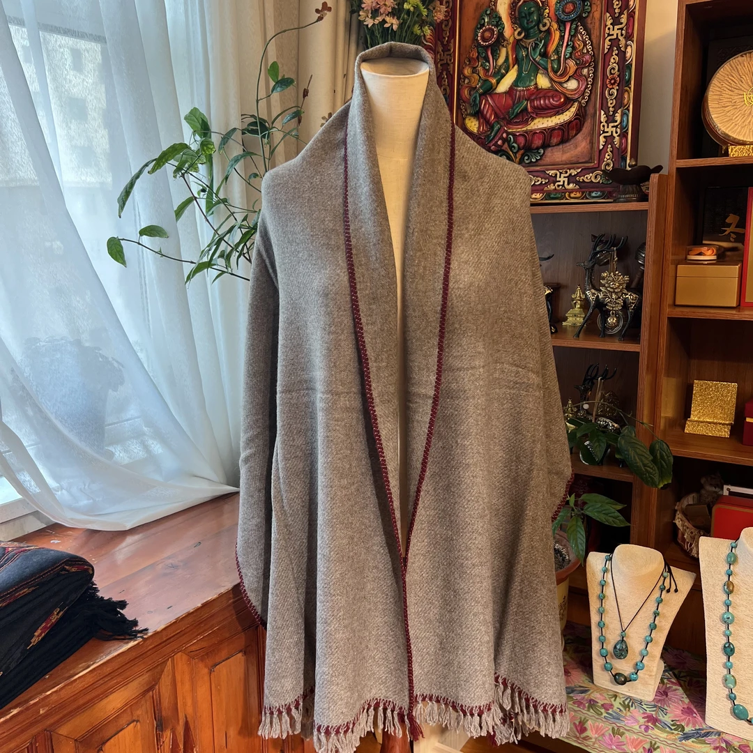 卓玛拉【绛编驼色绒】素色暖意 60*178