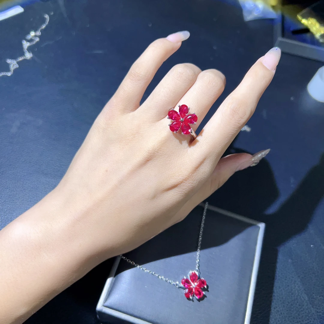梵星 高端轻奢定制 红色花戒指 FX-10