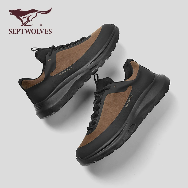 七匹狼正品男鞋2025新款秋季厚底户外徒步鞋男耐磨防滑登山运动鞋