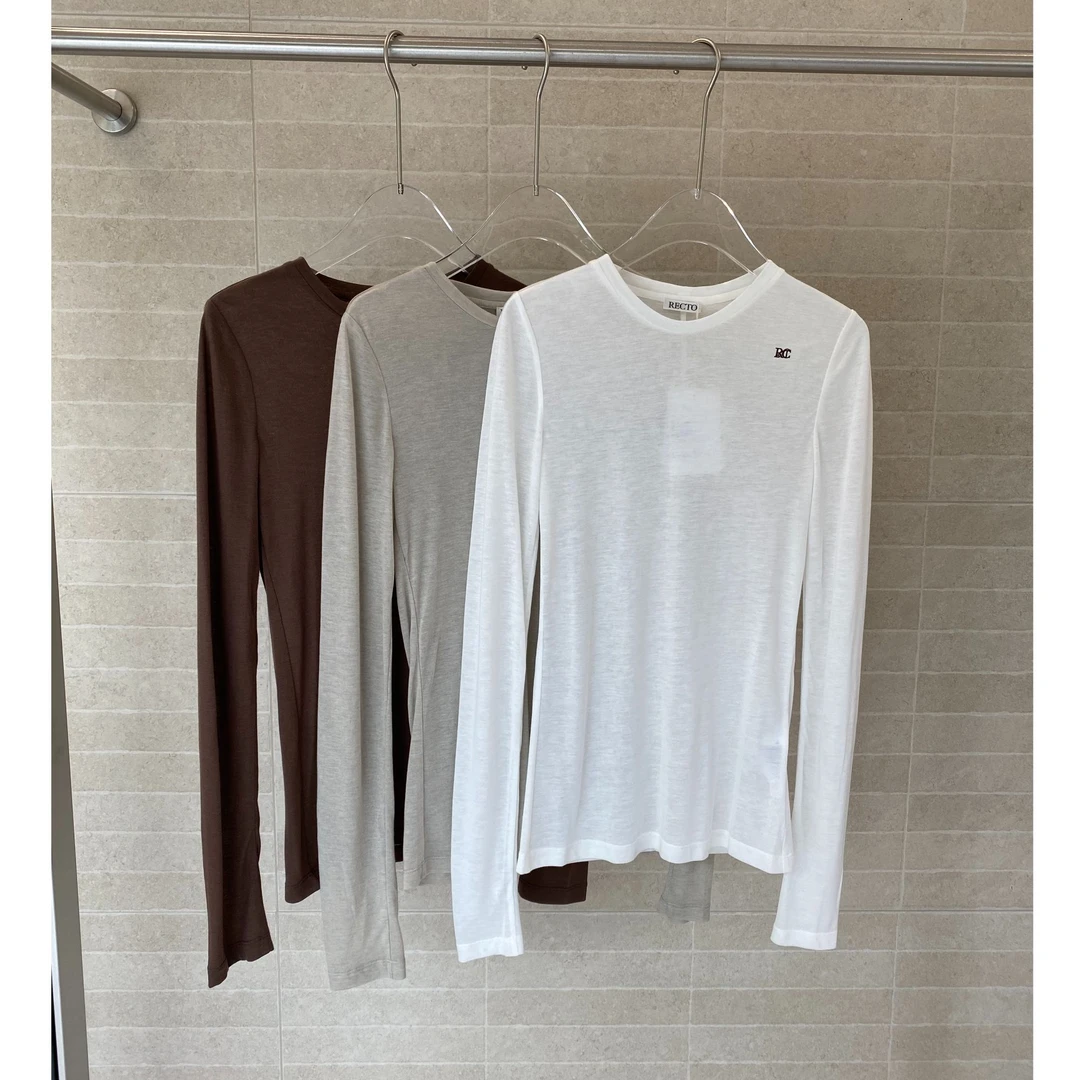 RECTO 修身亲肤T恤25年冬RW25WJTP032BR/GE/OW——880