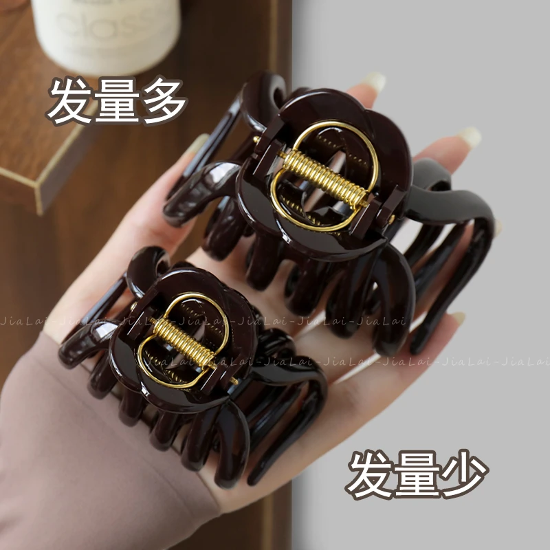 发量多少bi眼入~简约发夹后脑勺盘发抓夹大号高级感鲨鱼夹子头饰