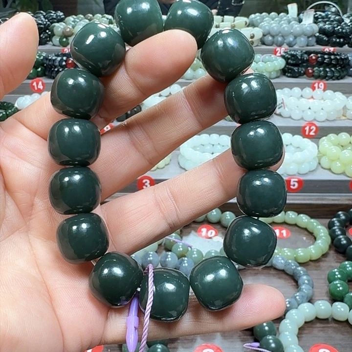 未镶嵌手链和田玉新疆且末蓝老型卡16