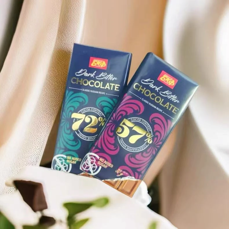 【80克*4块】俄罗斯进口涅夫斯基牌无蔗糖57%/72%纯可可脂黑巧克力