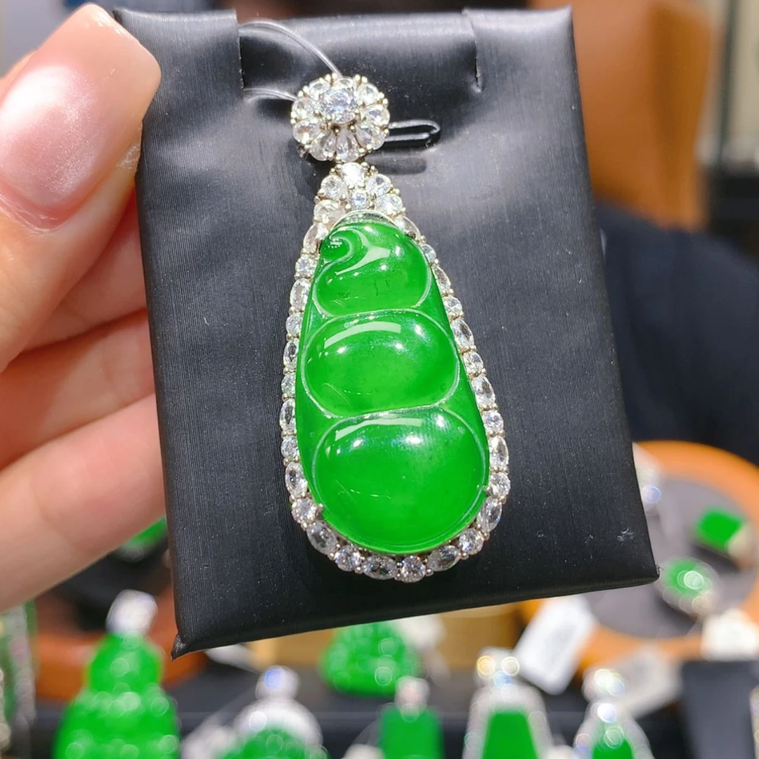 【闪购商品】颈饰银S925镶嵌翡翠5柒姐