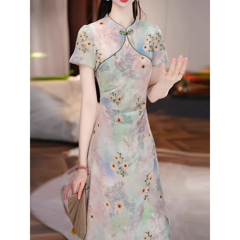 金喜新中式国风改良旗袍连衣裙2025新款女夏高端年轻高级感少女款