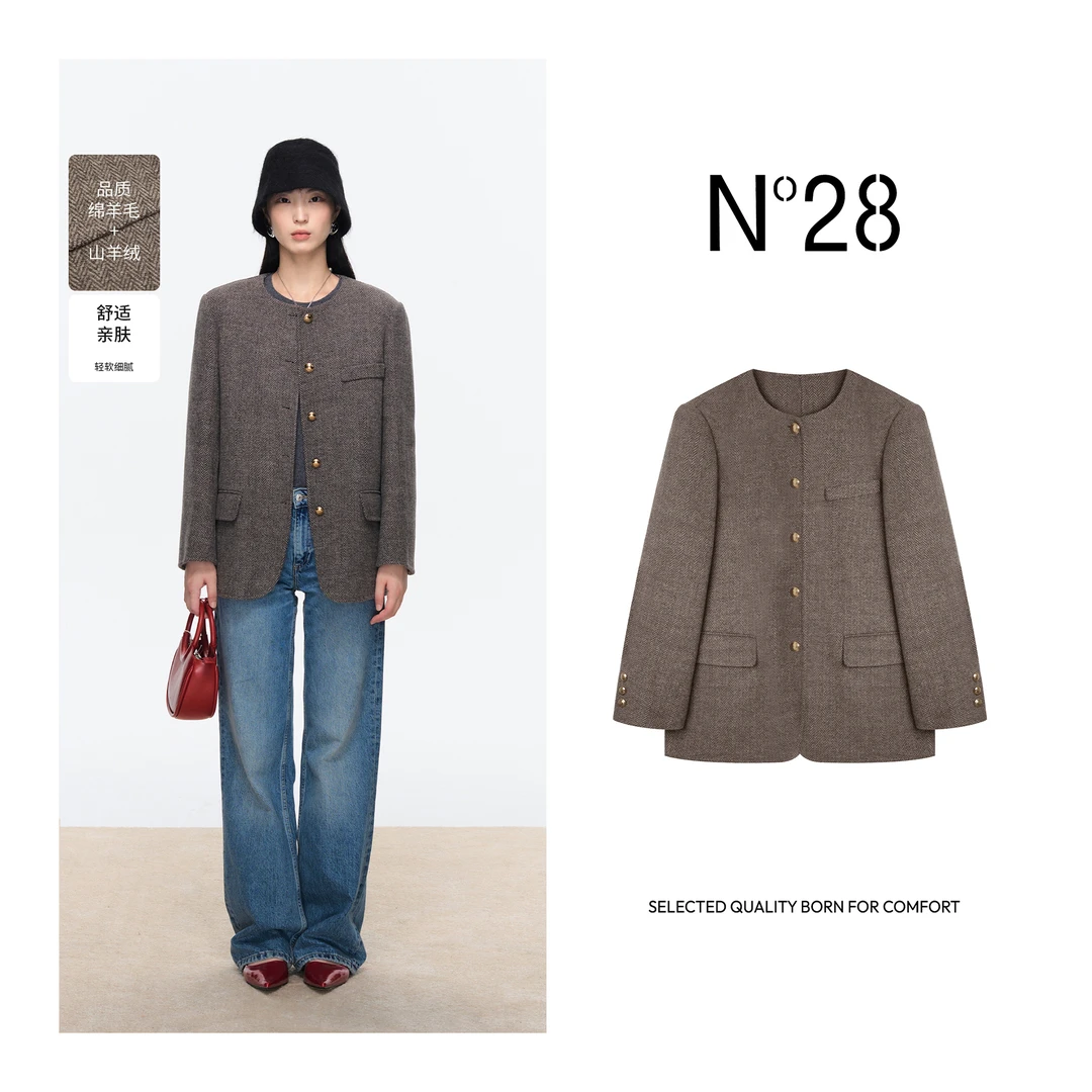 小小莎推荐'反季直降'N°28毛呢外套女2024气质时尚双面呢舒适大衣