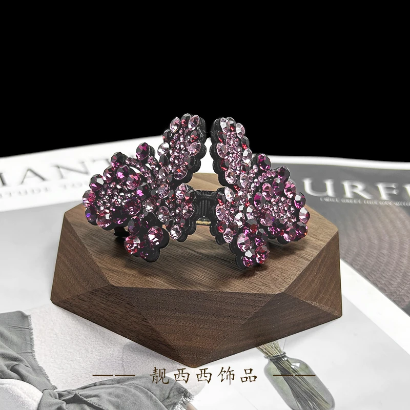 【LXX靓西西】8218弹簧夹8厘米紫色轻奢气质蝴蝶弹簧夹