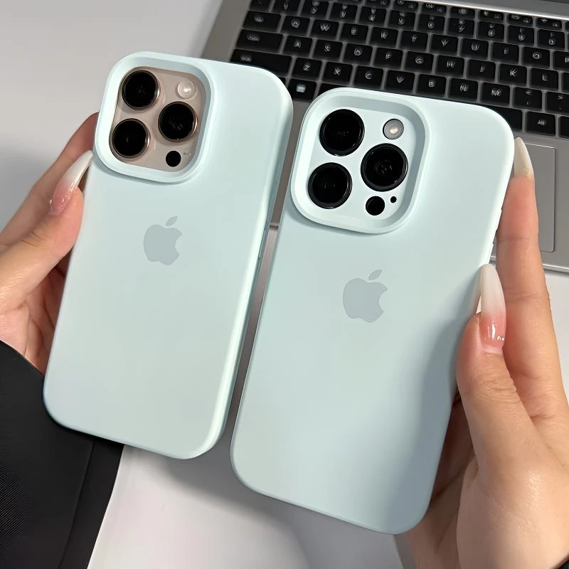 新天蓝适用苹果16promax手机壳15液态硅胶iphone14简约13纯色1211