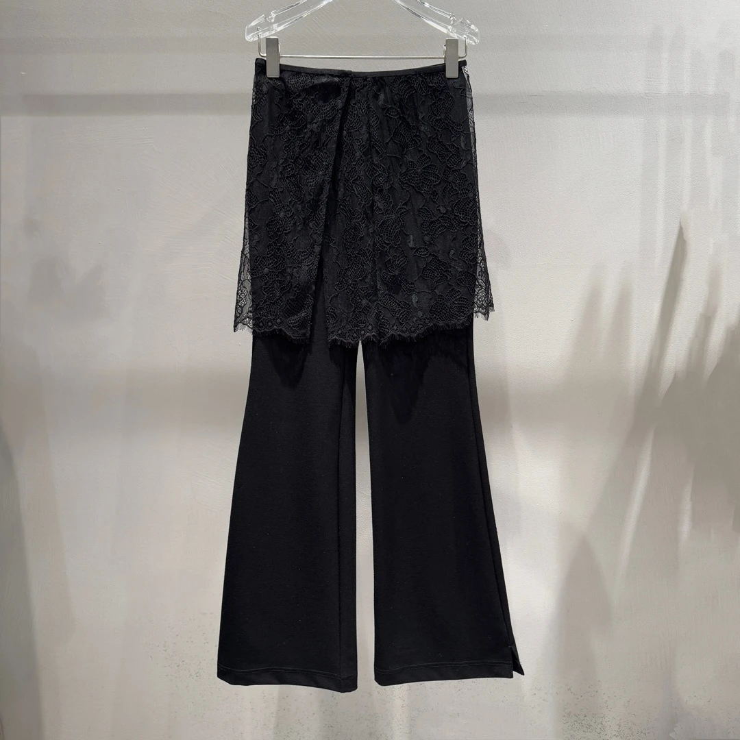 2025新款设计气质假两件微喇休闲裤HX1207