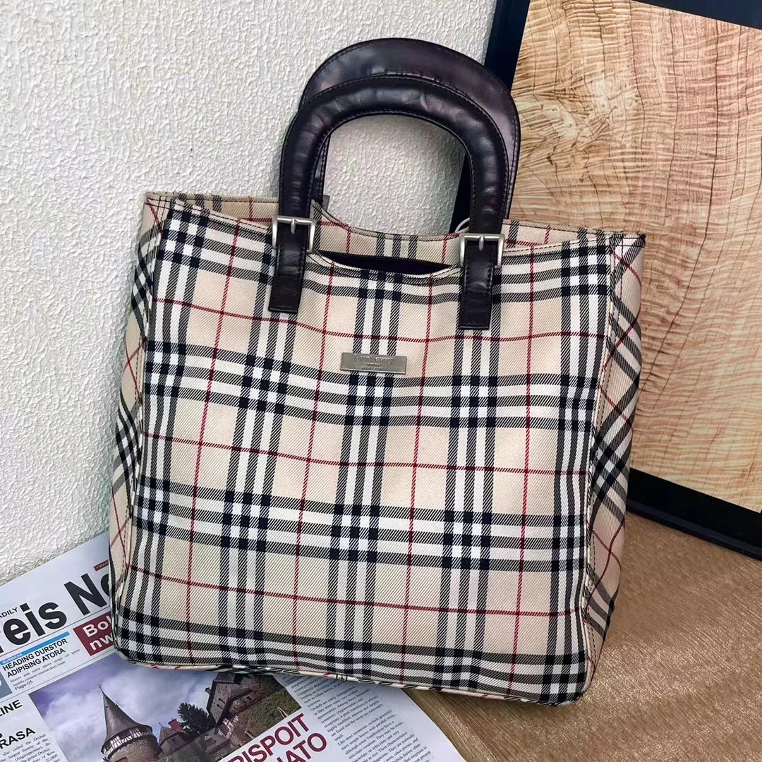 95新 BURBERRY/博柏利 XM/格纹薇薇安手提包/HD01811004