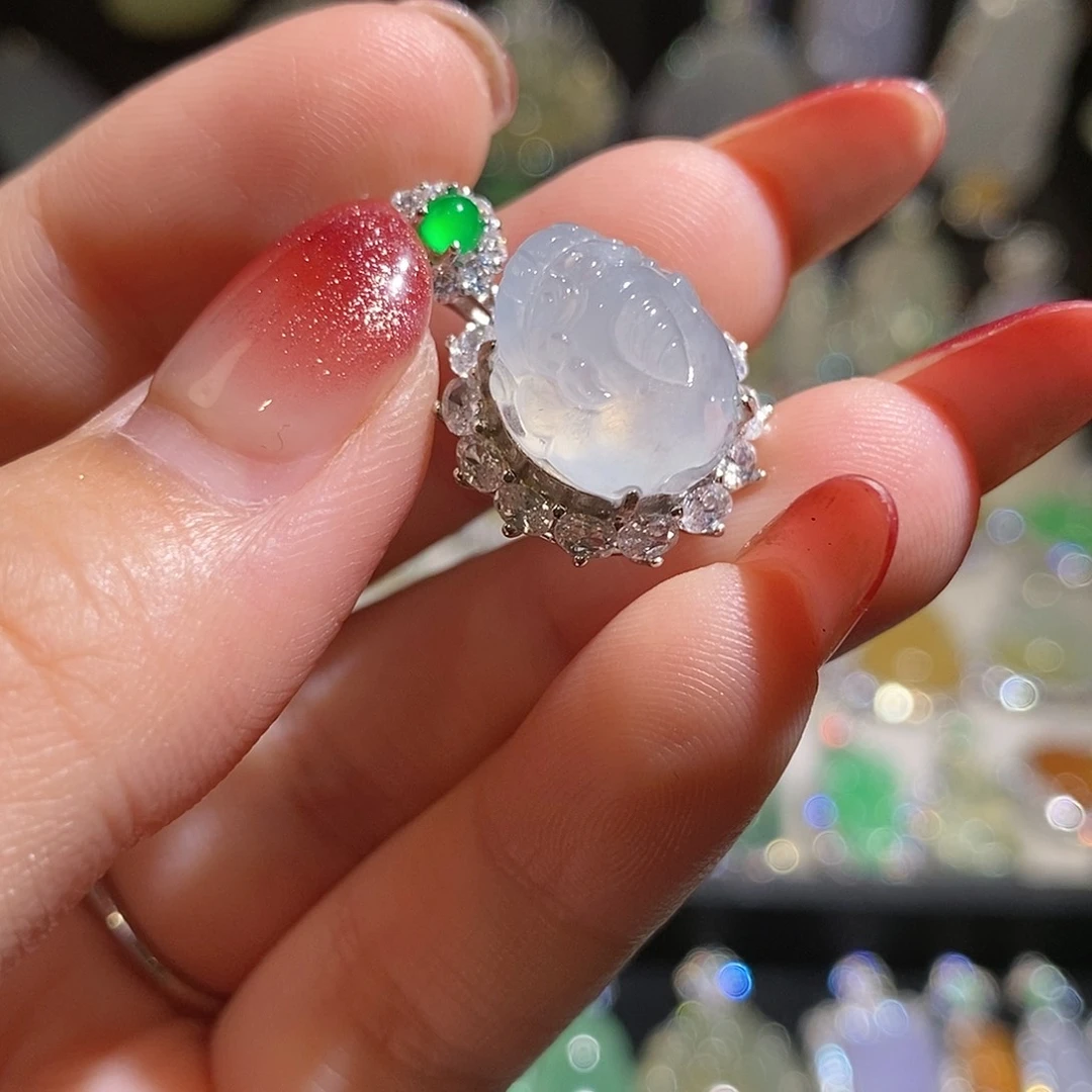翡翠银S925镶嵌颈饰天然翡翠