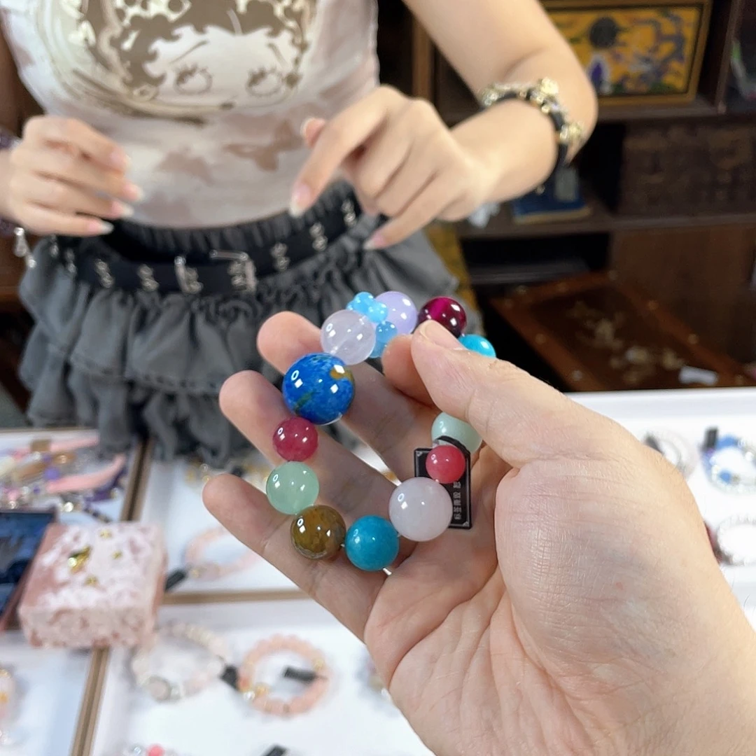 水晶手链银S925镀金镶嵌